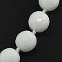 Агат белый (кальцит), круглые гранёные 10мм, бусы 49см
