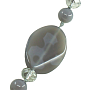 Бусы агат серый, плоские овальные 30 х 40мм, короткие 55см
