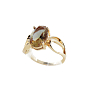 Кольцо+серьги с султанитом "Нила", покрытие под золото, размер кольца 18