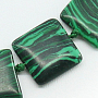 Бусы малахит (имитация), плоские квадратные 15мм, короткие 45см Бусы малахит (имитация), плоские квадратные 15мм, короткие 45см
