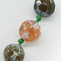 Бусы агат африканский зеленый и коричневый, круглые граненые 8мм, короткие 45см
