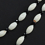 Бусы коралл белый натуральный "Астра", зерно 5х9мм, длинные 120см