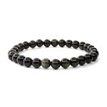 Обсидиан чёрный (Мексика) 6мм, браслет "Классика" 17см