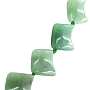 Бусы авантюрин зеленый "Завиток", плоские ромбы витые 15мм, короткие 45см