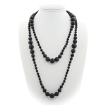 Шунгит 6..14мм, бусы "Равновесие" длиной 140см