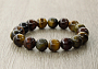 Браслет тигровый, бычий, соколиный глаз "Классика" 12мм