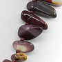Бусы яшма австралийская (мукаит) "Махито", галька с бисером, короткие 47см