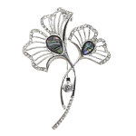 Брошь-подвеска "Мак" со вставками из гелиотиса и ювелирного сплава