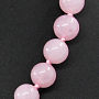Комплект Бусы, браслет и серьги кварц розовы, круглые 10мм, короткие 50см