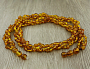 Янтарь светлый бусы "Косичка", галтовка мелкая овальная, длиной 59см