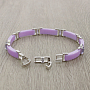 Браслет "Лилу" из фиолетовой керамики с Александритом покрытие светлый металл