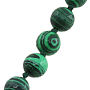 Бусы малахит (имитация) "Галактика", круглый граненый 10мм, средние 60см