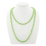 Бусы зеленый халцедон, круглые 8мм, длинные 122см