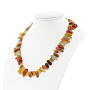 Бусы сердолик "махито", галька с бисером, короткие 45см