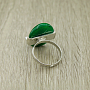 Кольцо "Космо" нефрит зеленый безразмерное