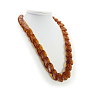 Янтарь тем имитация плоские овалы "Чародейка" бусы крт 60см
