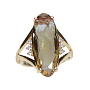Комплект "Султан-5", султанит, покрытие под золото, размеры кольца:19.