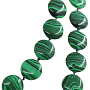 Бусы малахит (имитация), плоские круглые 14мм, длинные 116см