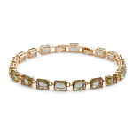 Султанит, браслет "Джуди", покрытие под золото, длина 17.5+3см