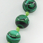 Малахит (имитация) 8мм, бусы длиной 48см