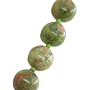 Бусы унакит, круглые 10мм, короткие 45см