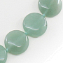 Авантюрин зеленый, плоские круглые бусины 15мм, бусы 47см Авантюрин зеленый, плоские круглые бусины 15мм, бусы 47см
