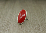 Кольцо "Фания" коралл красный (имитация) размер 19