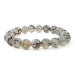 Агат серый (Индия) "вены дракона" 10мм, браслет "Классика" длина 17см