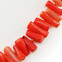 Бусы коралл оранжевый натуральный, палочки горизонтальные, короткие 45см