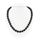 Соколиный глаз черный 10мм, бусы длиной 45см