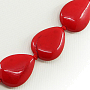Бусы коралл красный (имитация), плоская капля 13х17мм, короткие 47см