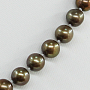 Бусы коричневый жемчуг, ровный круглый 9мм, короткие 45см Бусы коричневый жемчуг, ровный круглый 9мм, короткие 45см