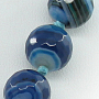 Бусы агат синий, круглые граненые 10мм, короткие 45см