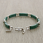 Браслет "Лилу" из зеленой керамики с Султанитом покрытие светлый металл