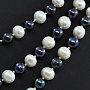 Бусы белый и черный жемчуг, неровный круглый 6мм, длинные 200см Бусы белый и черный жемчуг, неровный круглый 6мм, длинные 200см
