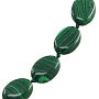 Бусы малахит (имитация),  плоские овальные 13х17мм короткие 49см