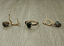 Комплект "Сэра-16", серафинит (Россия), покрытие под золото, размеры кольца: 17, 18, 19, 20