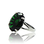 Комплект "Романтика" камень фианит "изумруд", размер кольца 20 Комплект "Романтика" камень фианит "изумруд", размер кольца 20