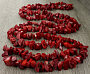 Коралл красный натуральный, "Карнавал", галька, бусы 120см