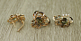 Кольцо+серьги с султанитом "Визави", покрытие под золото, размер кольца 17