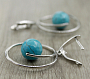 Серьги "Лейла" из натуральной бирюзы 12мм