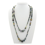 Яшма зеленая 6..14мм, бусы "Равновесие", длина 140см