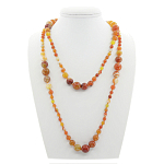 Агат оранжевый 6..14мм, бусы "Равновесие" длиной 140см