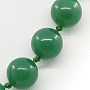 Авантюрин зеленый, круглые 12мм, короткие 47см