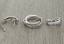 Комплект "Тиффа" керамика белая + родий + фианит, кольцо в кольце. размер кольца 17