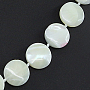 Бусы перламутр белый, плоские круглые 15мм, длина изделия 47см
