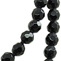 Бусы агат черный имитация, круглые граненые 12мм, длинные 126см