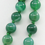 Бусы агат зеленый, круглые 8мм, длинные 116см