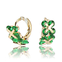 Серьги "Дуэт" камень фианит "изумруд"