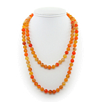 Бусы агат оранжевый, круглые 8мм, длинные 120см